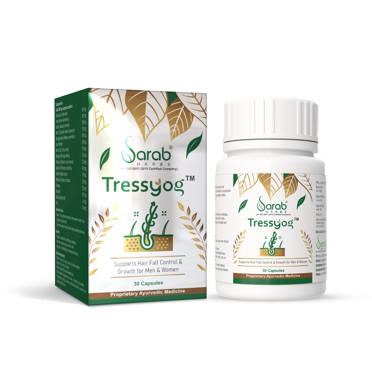 TressYog Capsules | Supports Hair Fall Control & Growth for Men & Women