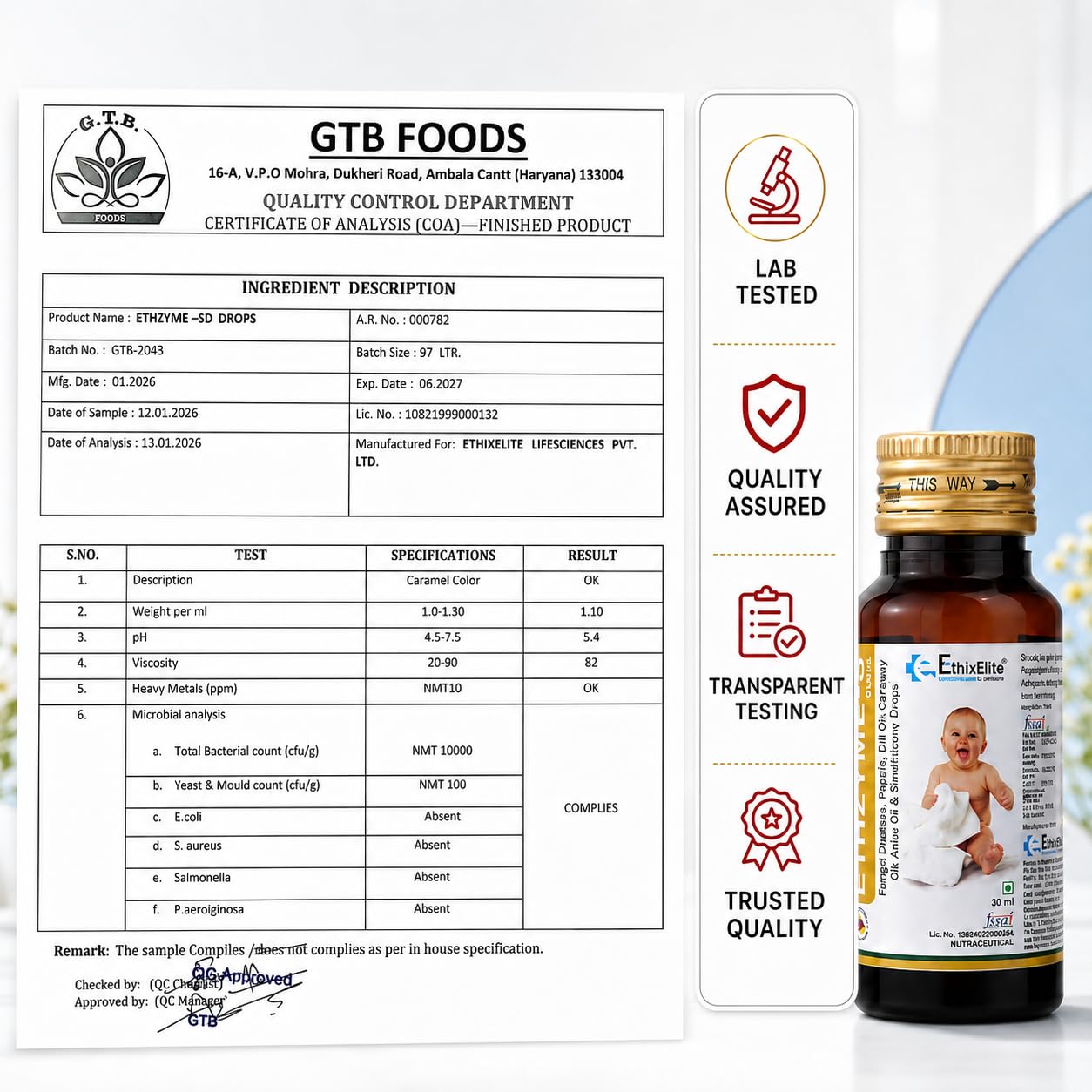 Ethzyme-S Drops, 30 ml.