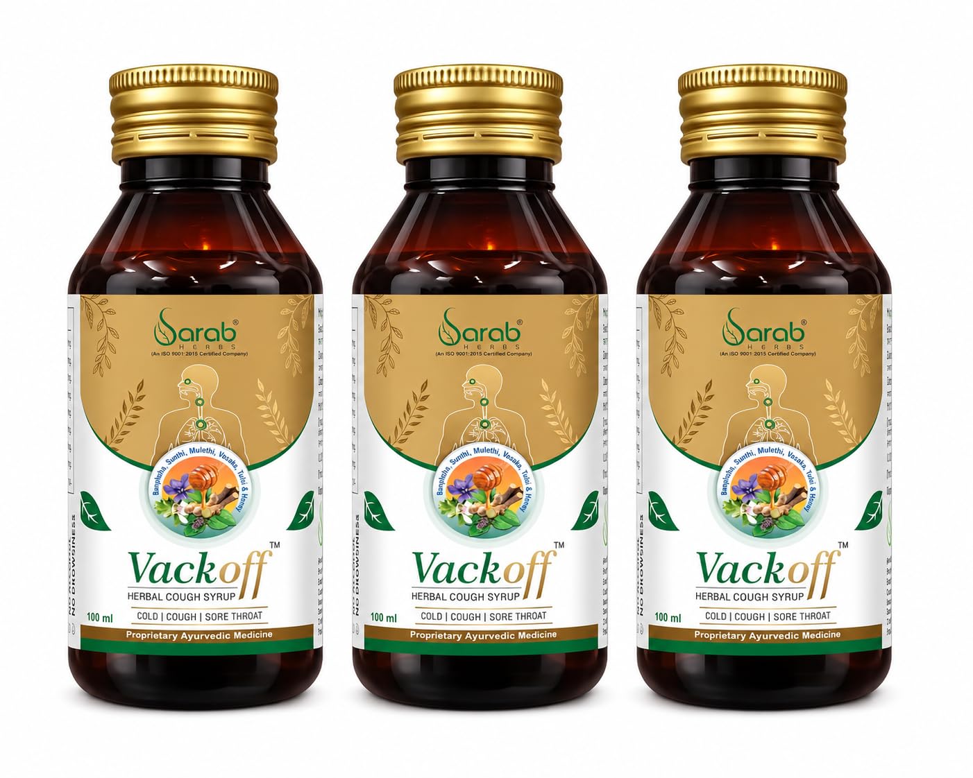 Vackoff Herbal Cough Syrup, 100ml.