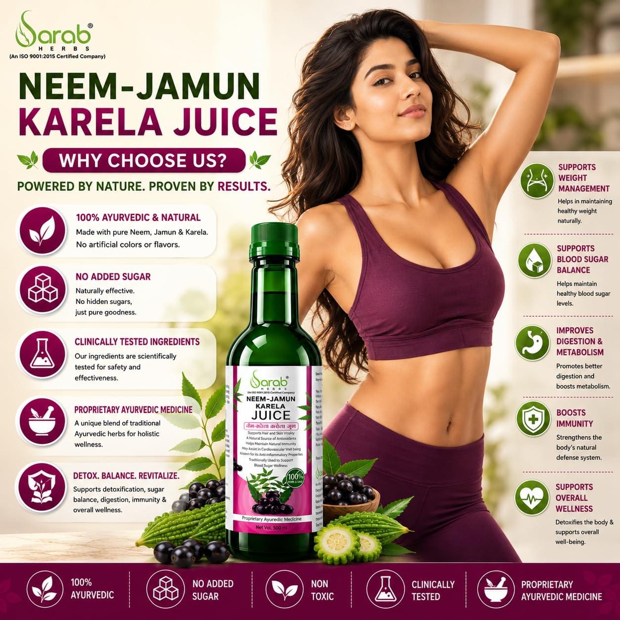 Neem Karela Jamun Juice 500ml.
